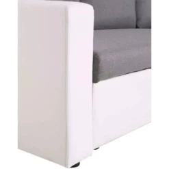 Canapé D'angle Convertible/ Réversible Avec Coffre "Alain" - 221 X 145 X 85 Cm - 3 Places - Gris / Blanc -Promos Chesteris Boutique canape 20959113