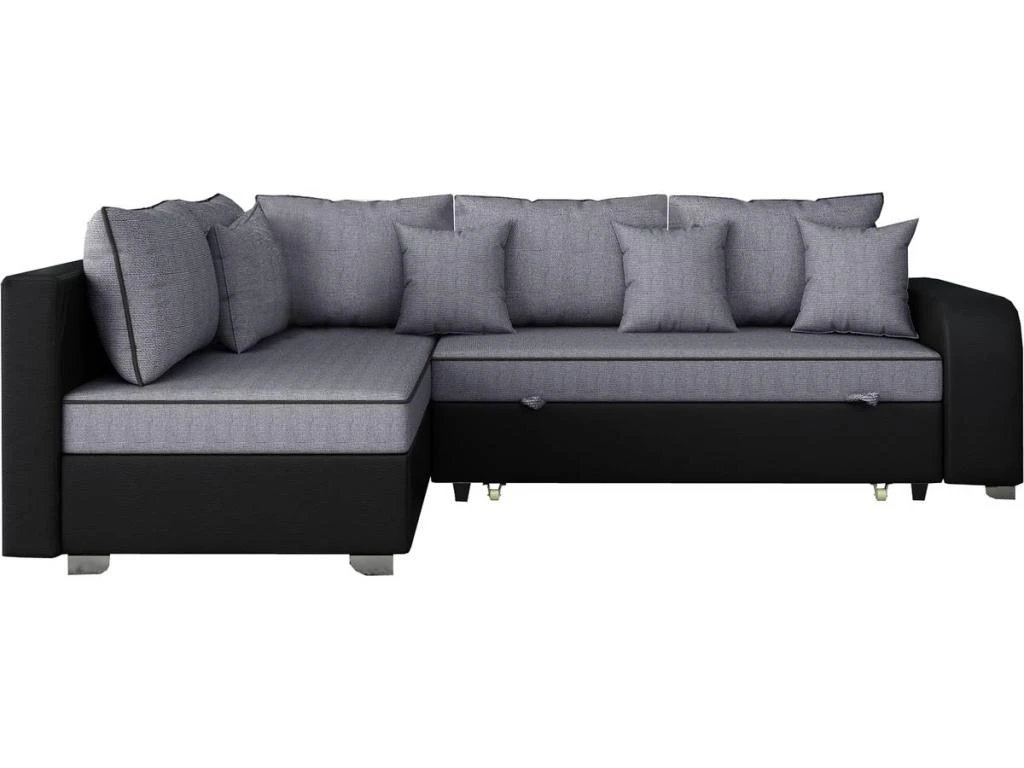 Canapé D'angle Convertible "Gregory" - 268 X 99/178 X 85 Cm - 4 Places - Gris/Noir - Angle Gauche 5 Canapé D'angle Convertible "Gregory" - 268 X 99/178 X 85 Cm - 4 Places - Gris/Noir - Angle Gauche – Image 5