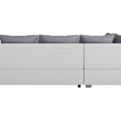 Canapé D'angle Convertible "Gregory" - Avec étagères - 4 Places - Gris/Blanc - Angle Gauche -Promos Chesteris Boutique canape 20959175