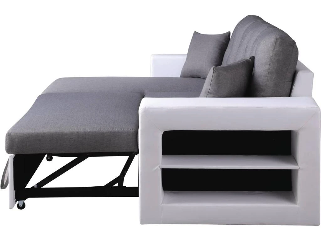 Canapé D'angle Convertible/réversible "Axel" - 3 Places - Blanc/Gris 4 Canapé D'angle Convertible/réversible "Axel" - 3 Places - Blanc/Gris – Image 4