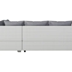 Canapé D'angle Convertible "Gregory" - Avec étagères - 4 Places - Gris/Blanc - Angle Droit -Promos Chesteris Boutique canape 20959317