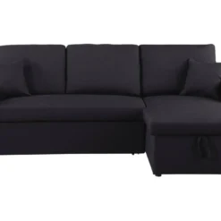 Canapé D'angle Convertible/ Réversible "Alain" - 221 X 145 X 85 Cm - 3 Places - Noir -Promos Chesteris Boutique canape 20959363