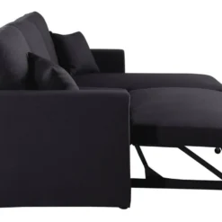 Canapé D'angle Convertible/ Réversible "Alain" - 221 X 145 X 85 Cm - 3 Places - Noir -Promos Chesteris Boutique canape 20959367