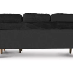 Canapé D'angle Réversible En Velours "Gabby" - 3 Places - Gris Foncé -Promos Chesteris Boutique canape 20959387