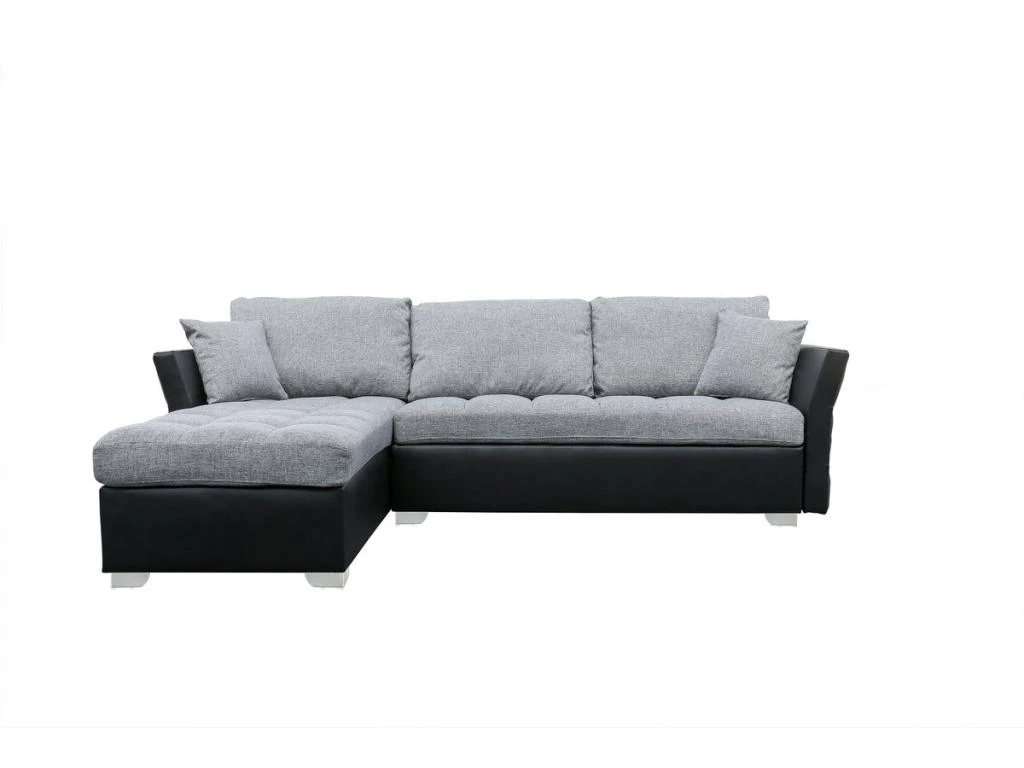 Canapé D'angle Réversible "Valentine" - 4 Places - Gris/Noir 3 Canapé D'angle Réversible "Valentine" - 4 Places - Gris/Noir – Image 3