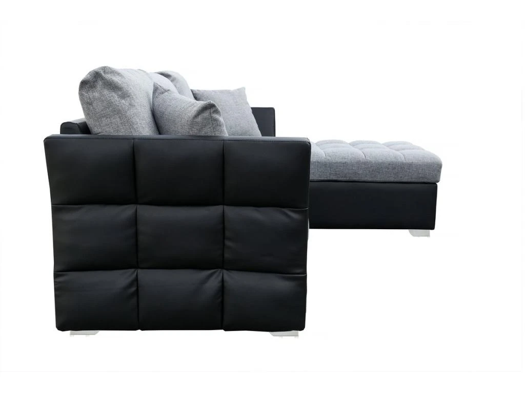 Canapé D'angle Réversible "Valentine" - 4 Places - Gris/Noir 5 Canapé D'angle Réversible "Valentine" - 4 Places - Gris/Noir – Image 5