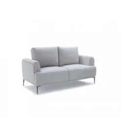 Canapé 2 Places Tissu Gris Clair - ALIX