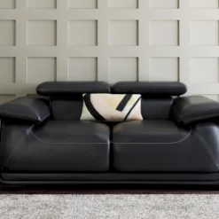 Canapé 2 Places En Cuir MACELO - Noir -Promos Chesteris Boutique canape 21072643