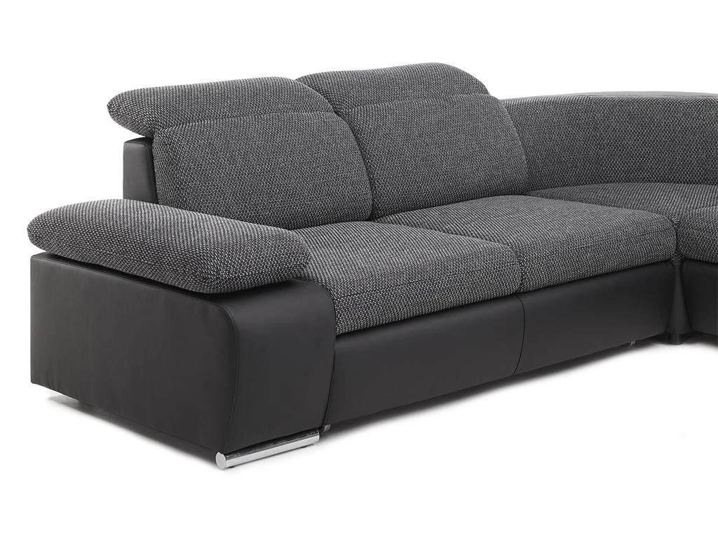 Canapé D'angle Convertible Avec Rangement En Tissu Et Simili RABELAIS - Bicolore Anthracite Et Noir 8 Canapé D'angle Convertible Avec Rangement En Tissu Et Simili RABELAIS - Bicolore Anthracite Et Noir – Image 8