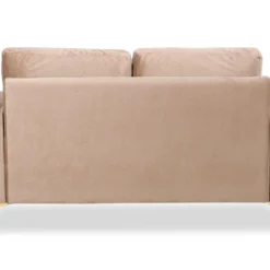 Canapé 2 Places Moderne Pieds Dorés Jeriko Velours Taupe Clair -Promos Chesteris Boutique canape 21125135