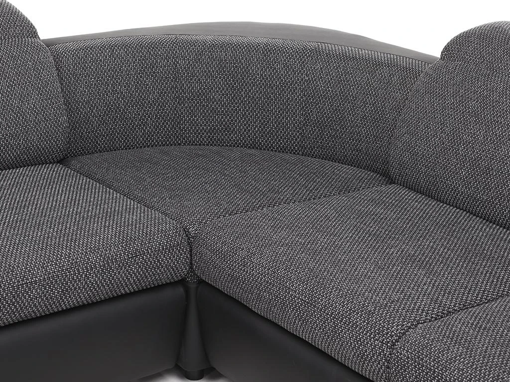 Canapé D'angle Convertible Avec Rangement En Tissu Et Simili RABELAIS - Bicolore Anthracite Et Noir 9 Canapé D'angle Convertible Avec Rangement En Tissu Et Simili RABELAIS - Bicolore Anthracite Et Noir – Image 9