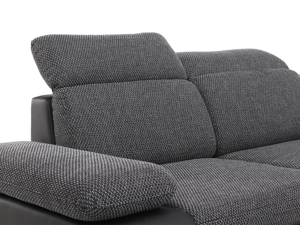 Canapé D'angle Convertible Avec Rangement En Tissu Et Simili RABELAIS - Bicolore Anthracite Et Noir 7 Canapé D'angle Convertible Avec Rangement En Tissu Et Simili RABELAIS - Bicolore Anthracite Et Noir – Image 7