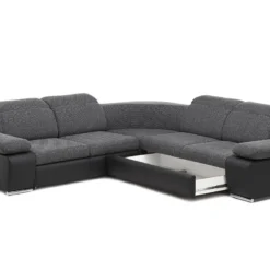 Canapé D'angle Convertible Avec Rangement En Tissu Et Simili RABELAIS - Bicolore Anthracite Et Noir 17 Canapé D'angle Convertible Avec Rangement En Tissu Et Simili RABELAIS - Bicolore Anthracite Et Noir -Promos Chesteris Boutique canape 211261