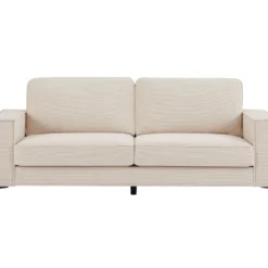 Canapé 3 Places En Velours Côtelé Beige OLMEDA -Promos Chesteris Boutique canape 21133979