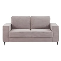 Canapé 2 Places En Velours Côtelé Gris OLMEDA 10 Canapé 2 Places En Velours Côtelé Gris OLMEDA -Promos Chesteris Boutique canape 21134005