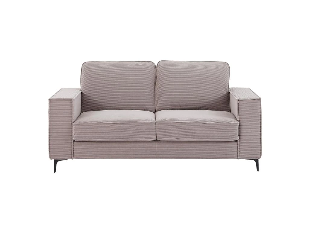 Canapé 2 Places En Velours Côtelé Gris OLMEDA 3 Canapé 2 Places En Velours Côtelé Gris OLMEDA – Image 3