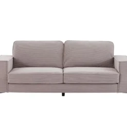 Canapé 3 Places En Velours Côtelé Gris OLMEDA -Promos Chesteris Boutique canape 21134009