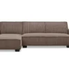 Canapé D'angle Réversible Et Convertible Johnny Velours Côtelé Taupe