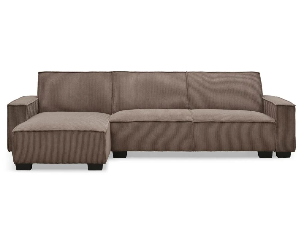 Canapé D'angle Réversible Et Convertible Johnny Velours Côtelé Taupe 1 Canapé D'angle Réversible Et Convertible Johnny Velours Côtelé Taupe