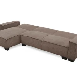 Canapé D'angle Réversible Et Convertible Johnny Velours Côtelé Taupe 7 Canapé D'angle Réversible Et Convertible Johnny Velours Côtelé Taupe -Promos Chesteris Boutique canape 21134115