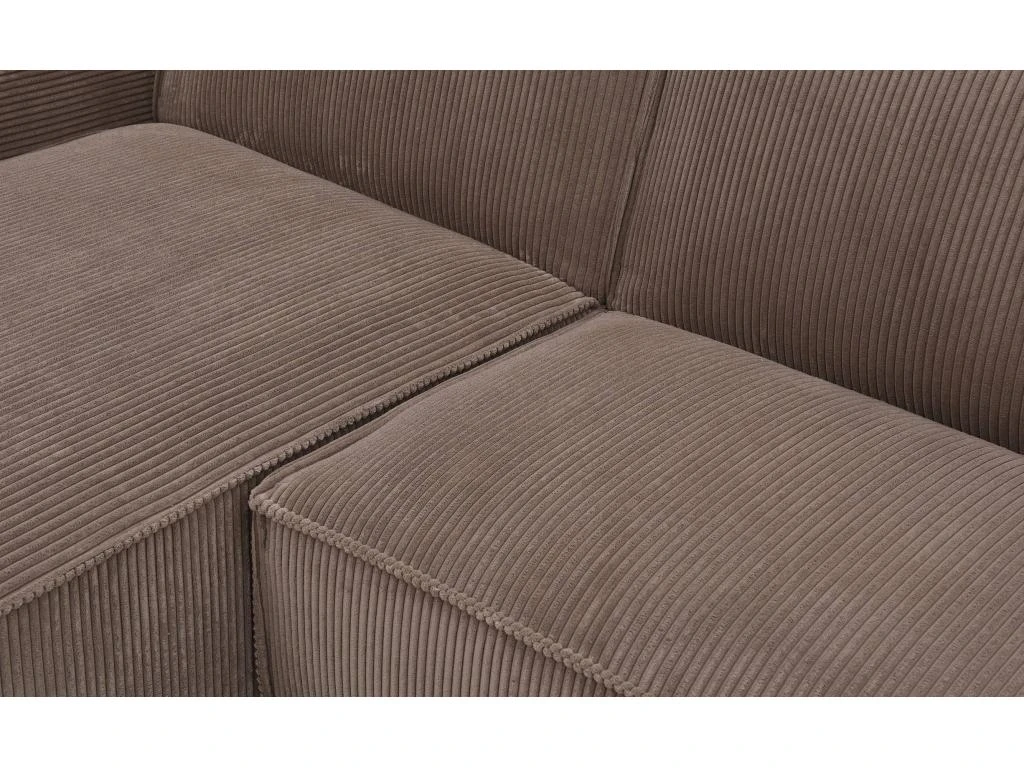 Canapé D'angle Réversible Et Convertible Johnny Velours Côtelé Taupe 5 Canapé D'angle Réversible Et Convertible Johnny Velours Côtelé Taupe – Image 5