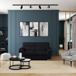 Canapé 2 Places En Cuir THIBAULT - Noir