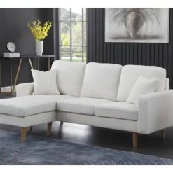 Canapé D'angle Réversible En Tissu "Gabby" - 3 Places - Blanc