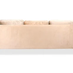 Canapé 3 Places Moderne Pieds Dorés Jeriko Velours Taupe Clair -Promos Chesteris Boutique canape 21151587