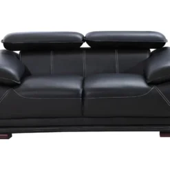 Canapé 2 Places En Cuir MACELO - Noir -Promos Chesteris Boutique canape 211751