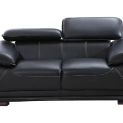 Canapé 2 Places En Cuir MACELO - Noir -Promos Chesteris Boutique canape 211753