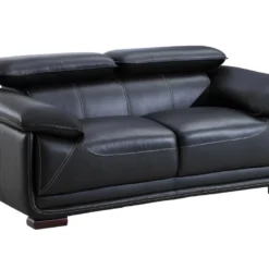 Canapé 2 Places En Cuir MACELO - Noir -Promos Chesteris Boutique canape 211755