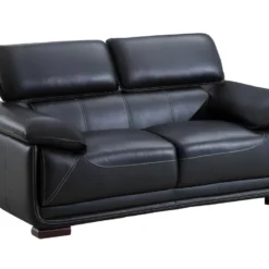 Canapé 2 Places En Cuir MACELO - Noir -Promos Chesteris Boutique canape 211757