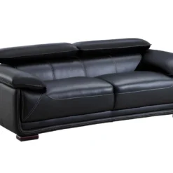 Canapé 3 Places En Cuir MACELO - Noir -Promos Chesteris Boutique canape 211765