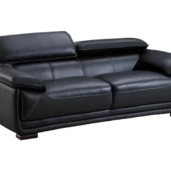 Canapé 3 Places En Cuir MACELO - Noir -Promos Chesteris Boutique canape 211767