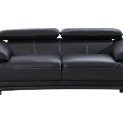 Canapé 3 Places En Cuir MACELO - Noir -Promos Chesteris Boutique canape 211773