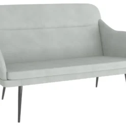 Banc Banquette 110 X 76 X 80 Cm Velours Gris Clair 02_0010643