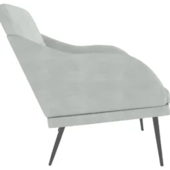 Banc Banquette 110 X 76 X 80 Cm Velours Gris Clair 02_0010643 -Promos Chesteris Boutique canape 21214507