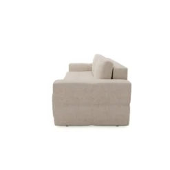 Canapé 4 Places Convertible Coffre Noyer Tissu Bouclette Beige -Promos Chesteris Boutique canape 21219121