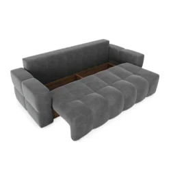 Canapé 4 Places Convertible Coffre Noyer Velours Gris Graphite 11 Canapé 4 Places Convertible Coffre Noyer Velours Gris Graphite -Promos Chesteris Boutique canape 21219669