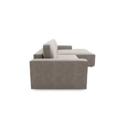 Canapé Angle Droit Convertible Coffre Velours Taupe 300x174cm -Promos Chesteris Boutique canape 21220193