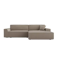 Promos Chesteris Boutique 9 Canapé Angle Droit Convertible Coffre Velours Côtelé Taupe 300x174cm