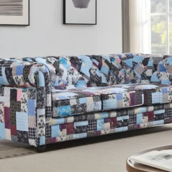 Canapé 3 Places En Tissu Patchwork CHESTERFIELD -Promos Chesteris Boutique canape 21223211