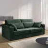 Canapé 3 Places En Velours Côtelé Vert MONDOVI