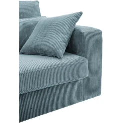Canapé 3 Places En Velours Côtelé Bleu Turquoise MONDOVI -Promos Chesteris Boutique canape 21343997