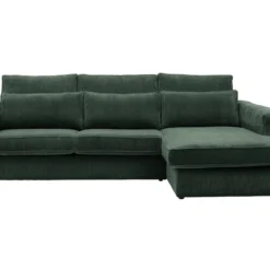 Canapé D'angle Droit En Velours Côtelé Vert MONDOVI -Promos Chesteris Boutique canape 21381867