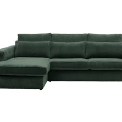 Canapé D'angle Gauche En Velours Côtelé Vert MONDOVI -Promos Chesteris Boutique canape 21382019