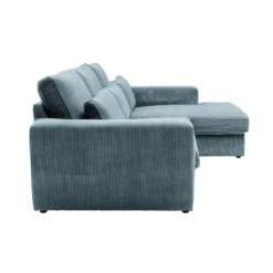 Canapé D'angle Droit En Velours Côtelé Bleu Turquoise MONDOVI 8 Canapé D'angle Droit En Velours Côtelé Bleu Turquoise MONDOVI -Promos Chesteris Boutique canape 21382673