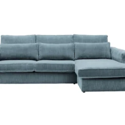 Canapé D'angle Droit En Velours Côtelé Bleu Turquoise MONDOVI 7 Canapé D'angle Droit En Velours Côtelé Bleu Turquoise MONDOVI -Promos Chesteris Boutique canape 21382697