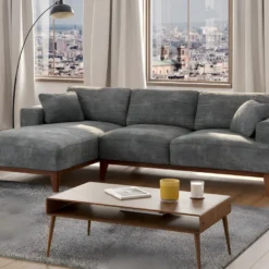 Canapé D'angle Gauche En Tissu Gris JOSEFA -Promos Chesteris Boutique canape 21387247