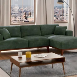 Canapé D'angle Droit En Tissu Vert Sapin JOSEFA 9 Canapé D'angle Droit En Tissu Vert Sapin JOSEFA -Promos Chesteris Boutique canape 21387251